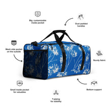 Load image into Gallery viewer, BLUE AND WHITE FLORAL Duffle bag
