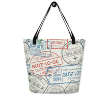 Load image into Gallery viewer, TRAVEL All-Over Print Large Tote Bag