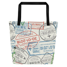 Load image into Gallery viewer, TRAVEL All-Over Print Large Tote Bag