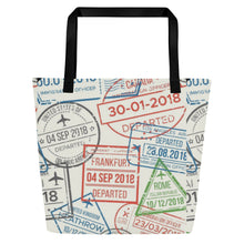 Load image into Gallery viewer, TRAVEL All-Over Print Large Tote Bag