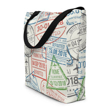 Load image into Gallery viewer, TRAVEL All-Over Print Large Tote Bag