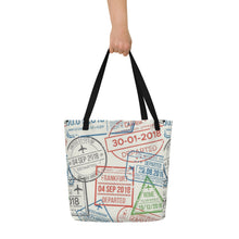 Load image into Gallery viewer, TRAVEL All-Over Print Large Tote Bag
