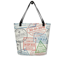 Load image into Gallery viewer, TRAVEL All-Over Print Large Tote Bag