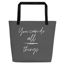 Load image into Gallery viewer, YOU CAN DO ALL THINGS All-Over Print Large Tote Bag