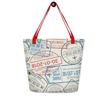 Load image into Gallery viewer, TRAVEL All-Over Print Large Tote Bag