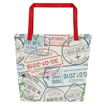 Load image into Gallery viewer, TRAVEL All-Over Print Large Tote Bag