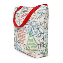 Load image into Gallery viewer, TRAVEL All-Over Print Large Tote Bag