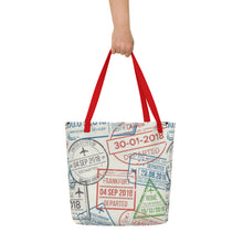 Load image into Gallery viewer, TRAVEL All-Over Print Large Tote Bag