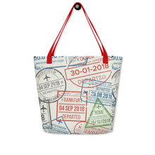 Load image into Gallery viewer, TRAVEL All-Over Print Large Tote Bag