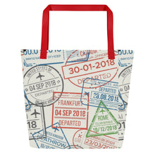 Load image into Gallery viewer, TRAVEL All-Over Print Large Tote Bag