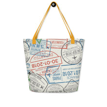 Load image into Gallery viewer, TRAVEL All-Over Print Large Tote Bag