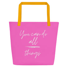 Load image into Gallery viewer, YOU CAN DO ALL THINGS All-Over Print Large Tote Bag