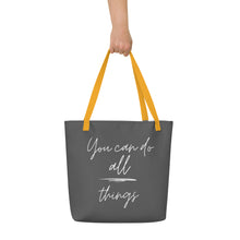 Load image into Gallery viewer, YOU CAN DO ALL THINGS All-Over Print Large Tote Bag