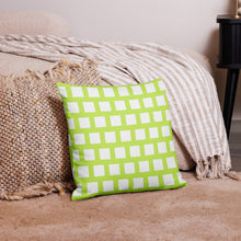 Load image into Gallery viewer, Lime Green Modern Geo Squares Pillow