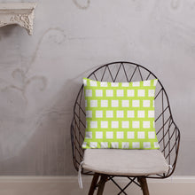 Load image into Gallery viewer, Lime Green Modern Geo Squares Pillow