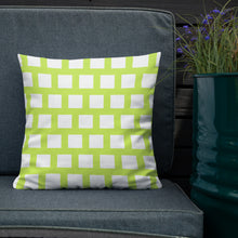 Load image into Gallery viewer, Lime Green Modern Geo Squares Pillow