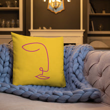 Load image into Gallery viewer, Hot Pink and Gold Modern Geo Print Pillow