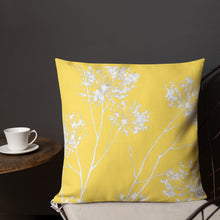 Load image into Gallery viewer, COASTAL Yellow Floral Premium Pillow