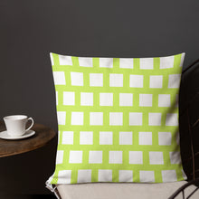 Load image into Gallery viewer, Lime Green Modern Geo Squares Pillow