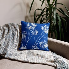 Load image into Gallery viewer, COASTAL Royal Blue And White Floral Pillow