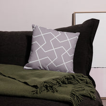 Load image into Gallery viewer, Modern Gray Geometric Print Pillow