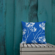 Load image into Gallery viewer, COASTAL Royal Blue And White Floral Pillow