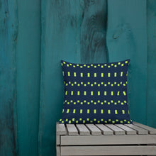 Load image into Gallery viewer, Lime Green and Navy Modern Print Pillow