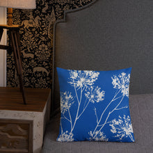 Load image into Gallery viewer, COASTAL Royal Blue And White Floral Pillow