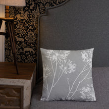 Load image into Gallery viewer, COASTAL Gray And White Floral Pillow