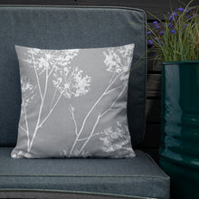 Load image into Gallery viewer, COASTAL Gray And White Floral Pillow