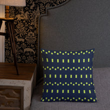 Load image into Gallery viewer, Lime Green and Navy Modern Print Pillow