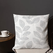 Load image into Gallery viewer, Gray Leaves Pillow