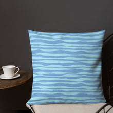 Load image into Gallery viewer, Ocean Blue Geo Waves Pillow