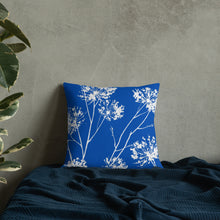 Load image into Gallery viewer, COASTAL Royal Blue And White Floral Pillow