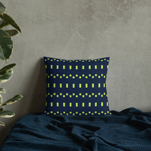 Load image into Gallery viewer, Lime Green and Navy Modern Print Pillow