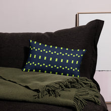 Load image into Gallery viewer, Lime Green and Navy Modern Print Pillow