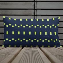 Load image into Gallery viewer, Lime Green and Navy Modern Print Pillow