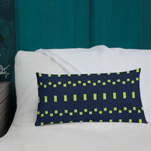 Load image into Gallery viewer, Lime Green and Navy Modern Print Pillow