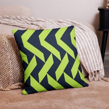 Load image into Gallery viewer, Lime Green and Navy Modern Print Pillow