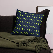 Load image into Gallery viewer, Lime Green and Navy Modern Print Pillow