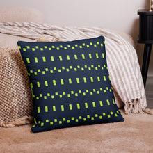 Load image into Gallery viewer, Lime Green and Navy Modern Print Pillow