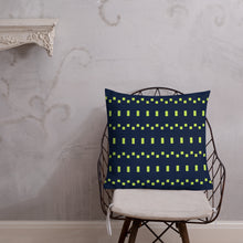 Load image into Gallery viewer, Lime Green and Navy Modern Print Pillow