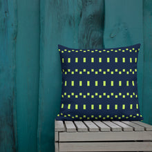 Load image into Gallery viewer, Lime Green and Navy Modern Print Pillow
