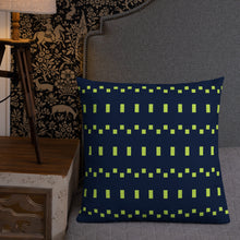 Load image into Gallery viewer, Lime Green and Navy Modern Print Pillow