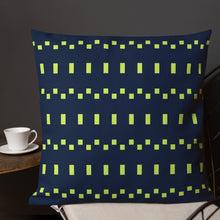 Load image into Gallery viewer, Lime Green and Navy Modern Print Pillow
