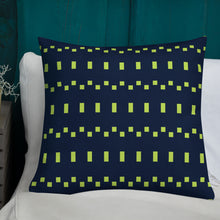 Load image into Gallery viewer, Lime Green and Navy Modern Print Pillow