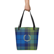Load image into Gallery viewer, ROYAL BLUE TARTAN PLAID Tote bag