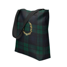 Load image into Gallery viewer, ROYAL GREEN TARTAN PLAID Tote bag