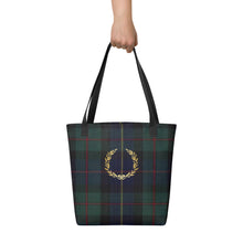 Load image into Gallery viewer, ROYAL NAVY TARTAN PLAID Tote bag