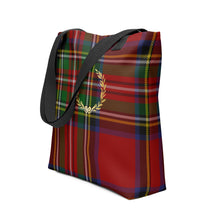 Load image into Gallery viewer, ROYAL RED TARTAN PLAID Tote bag
